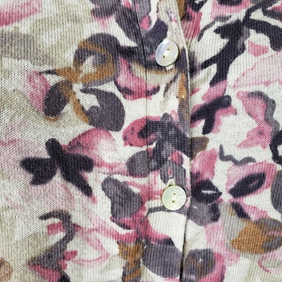 Banana Republic Cardigan Sweater Small Floral Gray - Picture 2 of 6